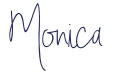 Monica's name written out.