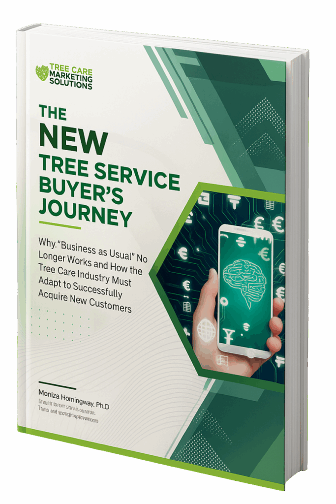 Cover of the 2025 New Tree Service Buyer's Journey report by Tree Care Marketing Solutions.